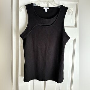 Nine West Black Ribbed Tank Top